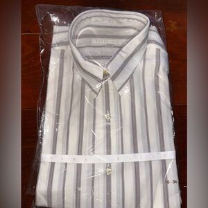Perry Ellis in white with stripes. Size is 16 - 34